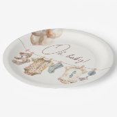 Soft Boho Neutral Baby Kleidung Babydusche Pappteller (Schrägansicht)