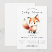 Soft Boho Style Fox Babydusche Einladung (Vorne/Hinten)