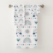 Soft Boho Towels Pastel Rainbow Kids Birthday Badhandtuch Set (Insitu)