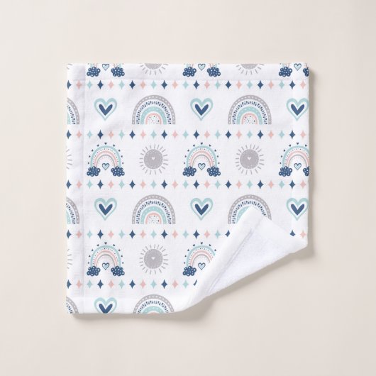 Soft Boho Towels Pastel Rainbow Kids Birthday Badhandtuch Set (Waschlappen)