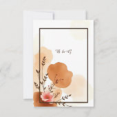 Soft Boho Wasserfarbrahmen RSVP Karte (Rückseite)