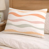 Soft Boho Wave Stripe Pattern Kissenbezug