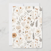 Soft Boho Wildblume Blumenruhestand Party Einladung (Rückseite)