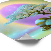 Soft Bonsai und lila Mond Poster (Ecke)