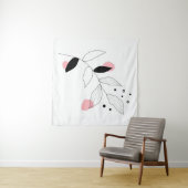 Soft Botanica - Minimalistische Leaf Line Kunst -  Wandteppich (Beispiel (Horizontal))