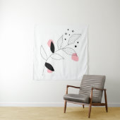 Soft Botanica - Minimalistische Leaf Line Kunst - Wandteppich (Beispiel)