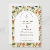 Soft Botanical Arch Garden Wedding Einladung (Vorderseite)