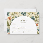 Soft Botanical Arch Garden Wedding RSVP Karte (Vorderseite)