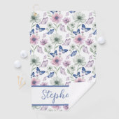Soft Botanical Butterfly Golf Towel – Personalized Golfhandtuch (Insitu)