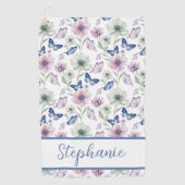 Soft Botanical Butterfly Golf Towel – Personalized Golfhandtuch (Vorderseite)