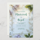 Soft Botanical Garden Wedding Einladung (Vorne/Hinten)