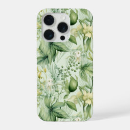 Soft Botanical Green Floral Serenity Phone Case iPhone 15 Pro Hülle