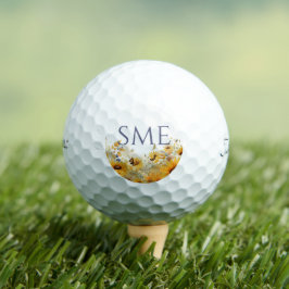 Soft Botanical Meadow Monogram – Golfer Gift Golfball