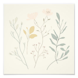 Soft Botanical Poster – Minimal Pastel Floral