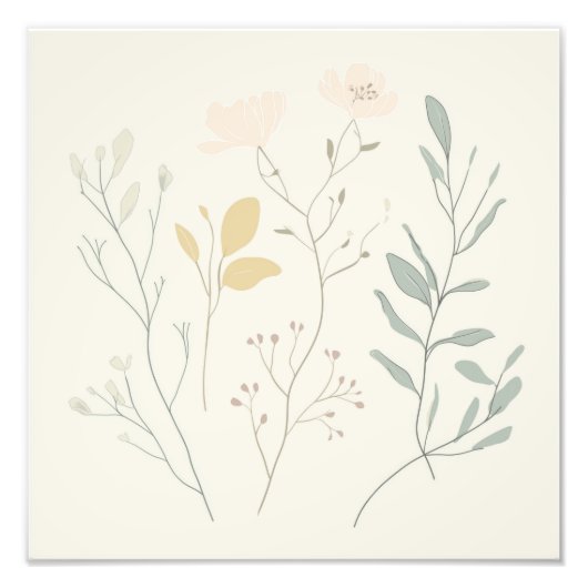 Soft Botanical Poster – Minimal Pastel Floral (Vorne)