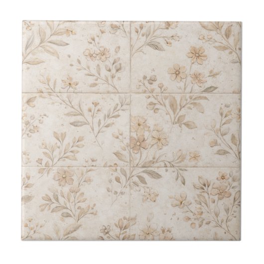 Soft Botanical Seamless Timeless Ceramic Tile Fliese (Vorderseite)