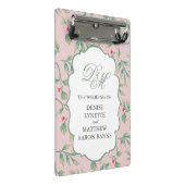 Soft Botanical Wedding Mini Klemmbrett (Schrägansicht)