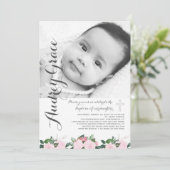 Soft Botanicals | Taufeinladung Einladung (Stehend Vorderseite)