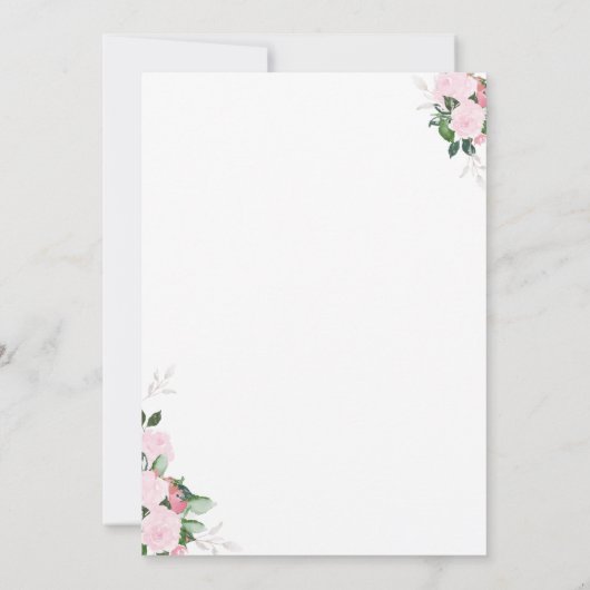 Soft Botanicals | Taufeinladung Einladung (Rückseite)