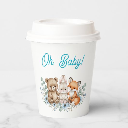 Soft Boy Woodland Friends Baby Duschpapier Cups Pappbecher (Vorderseite)