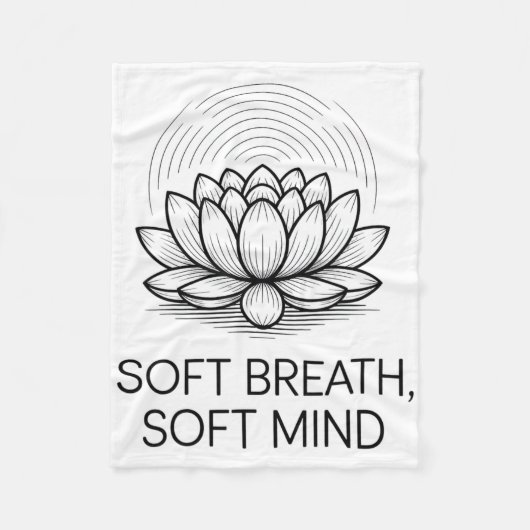 Soft Breath Soft Mind Dandelion Yoga Inspiration A Fleecedecke (Vorderseite)