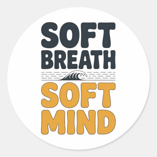 Soft Breath Soft Mind Dandelion Yoga Inspiration A Runder Aufkleber (Vorderseite)