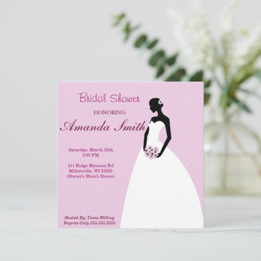 Soft Bridal Dusche Einladung (Stehend Vorderseite)