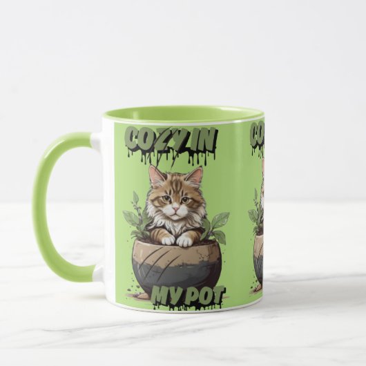 Soft Browns Cosy Kitty Cartoon Tasse (Links)