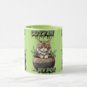 Soft Browns Cosy Kitty Cartoon Tasse (Zentrum)