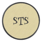 Soft Brushed Gold Eishockey Puck (Vorderseite)