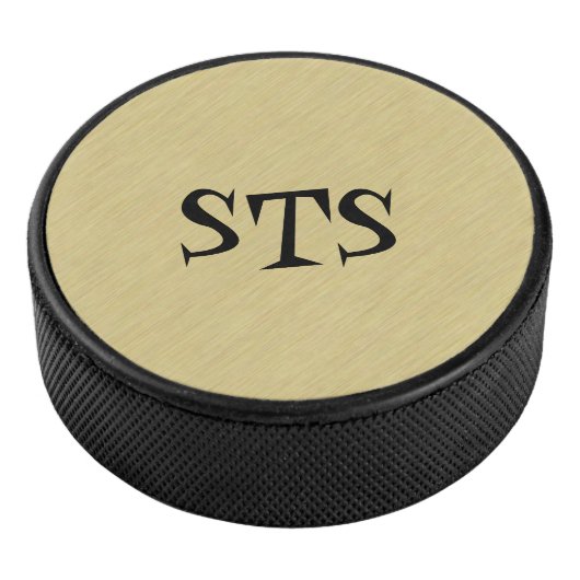 Soft Brushed Gold Eishockey Puck (3/4)