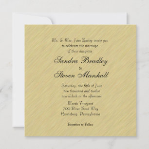 Soft Brushed Gold Wedding Einladung