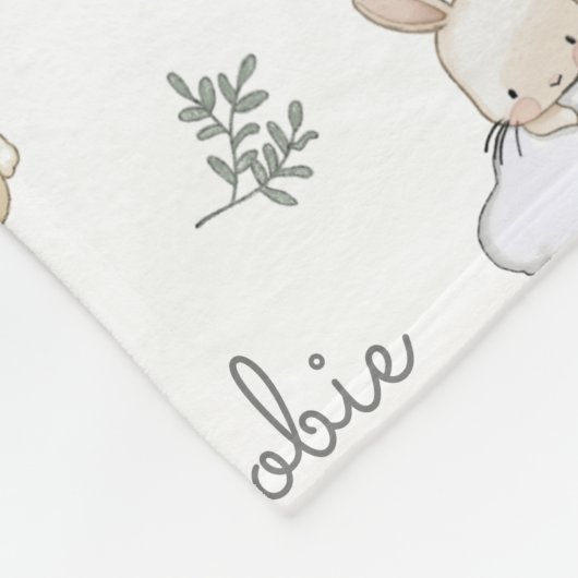 Soft Bunnies Personalisiert Name Blanket  Fleecedecke (Ecke)