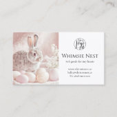 Soft Bunny Oaster Kids Boutique 2 Foto Qr Logo Visitenkarte (Vorderseite)