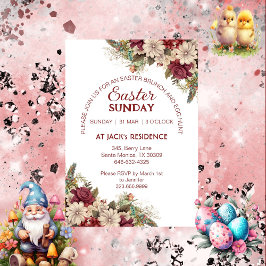 Soft Burgund Rustikale Rose Ostern Sonntag Einladung