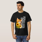 "Soft but Strong" Katze mit Sonnenblumen Zitat T-S T-Shirt (Vorne ganz)