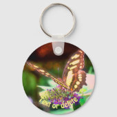 Soft Butterfly auf Blume Natur Personalisiert Schlüsselanhänger (Rückseite)