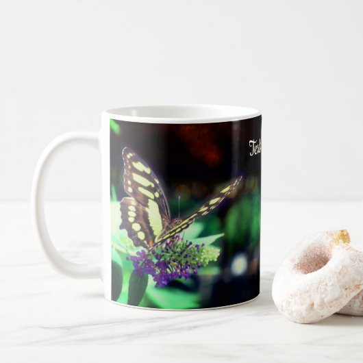 Soft Butterfly On Blume Personalisiert Kaffeetasse (Mit Donut)