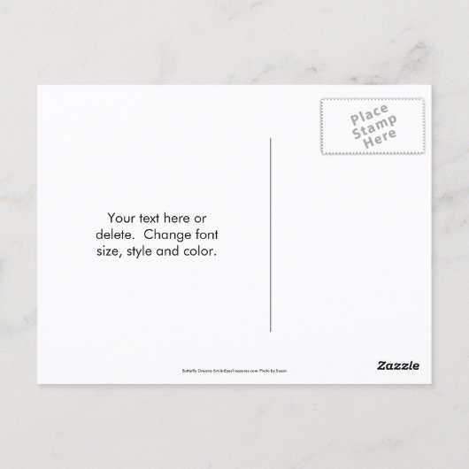 Soft Butterfly On Flower Nature Photo Personalized Postkarte (Rückseite)