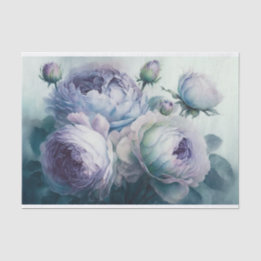 Soft Cabbage-Rose in Lavendel und Blues 1 Seidenpapier