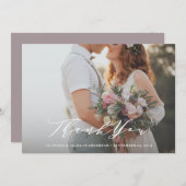 Soft Calligrafy Wedding Vielen Dank Foto Card Dankeskarte (Vorne/Hinten)