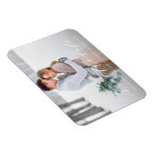 Soft Calligraphy Save the Date Foto Magnet (Rechte Seite)