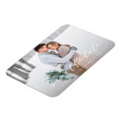 Soft Calligraphy Save the Date Foto Magnet (Linke Seite)