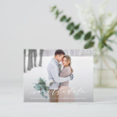 Soft Calligraphy Save the Date Foto Postkarte (Stehend Vorderseite)