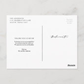 Soft Calligraphy Wedding Vielen Dank Foto Post Car Postkarte (Rückseite)