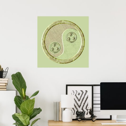 Soft Celadon Green Yin Yang Poster (Heimbüro)