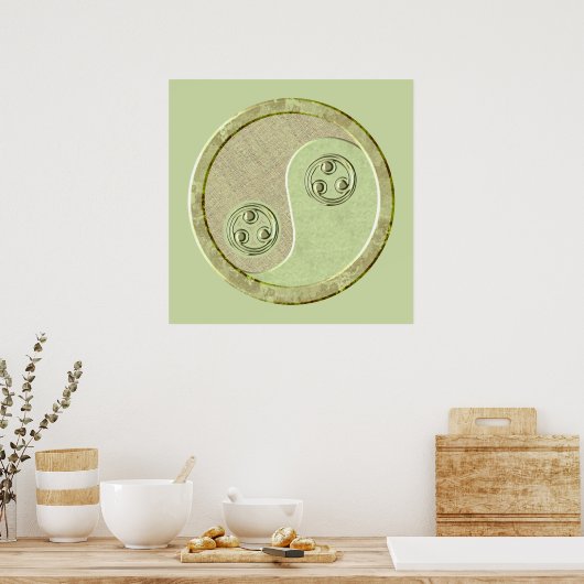 Soft Celadon Green Yin Yang Poster (Küche)
