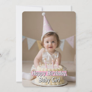 Soft Celebration Baby Girl Geburtstagskarte herunt Einladung