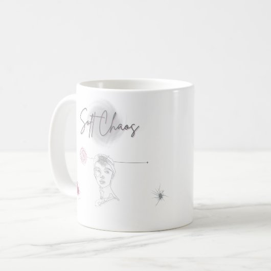 Soft Chaos - Minimal Aesthetic Mug Kaffeetasse (Vorderseite Links)