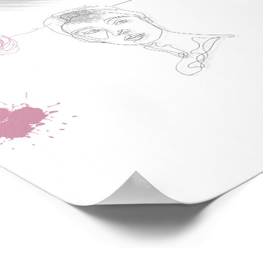 Soft Chaos _Minimal Line Art Poster  (Ecke)